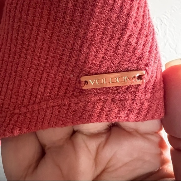 Volcom Women’s Lived In Lounge Orange Thermal Top - Picture 6 of 8